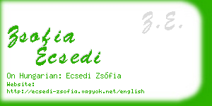 zsofia ecsedi business card